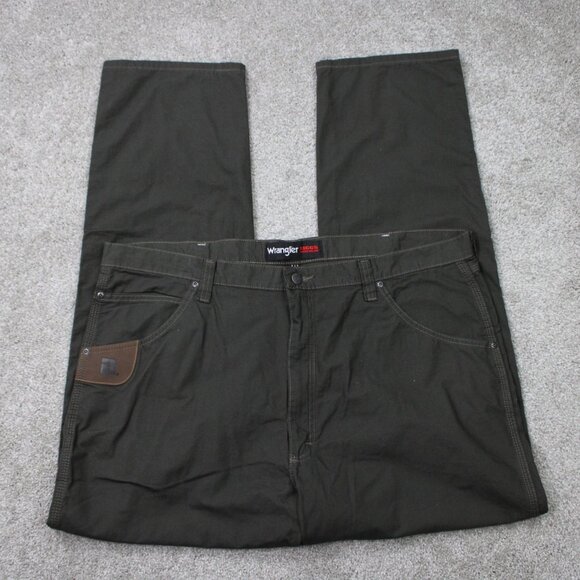 Wrangler Riggs Workwear Technician Pants Mens 42x32 Brown 100% Cotton Straight - Picture 1 of 13